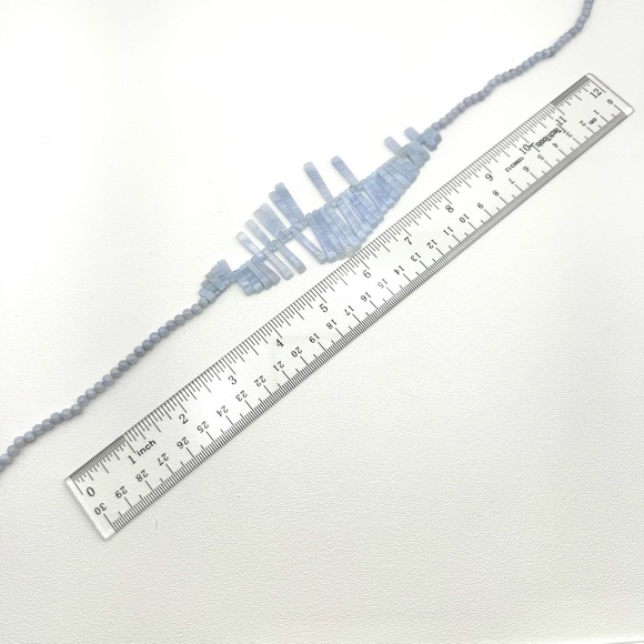 Genuine Blue Lace Agate Necklace Yoga Boho Natural Healing Crystal Gemstone Luxe - Picture 4 of 5